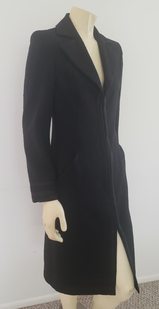 SALE Versace Couture coat S black boucle trench v… - image 1