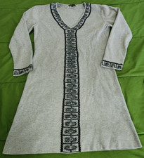 YU. K. By SG Clothing Ribbed Knit Jersey Jumper V-Neck Women Dress Size T4
