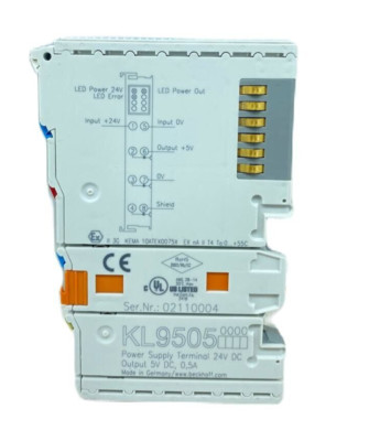 BECKHOFF KL9505 POWER SUPPLY TERMINAL 5 V DC FROM THE (24 V DC) INPUT VOLTAGE