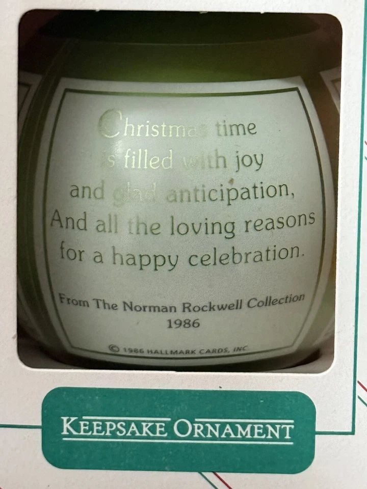 De colección Norman Rockwell difícil de encontrar cartero/niño nieve árbol de Navidad adorno 1986 Foto 4 de 4