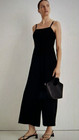 Madewell Amira Square-Neck Wide-Leg Sleeveless Jumpsuit Black Size 6