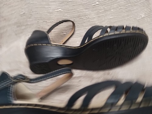 SoftSpots NAVY Woven Leather Huarache Sandal Shoes Comfortiva Tatianna Size 7M - 第 10/10 張圖片
