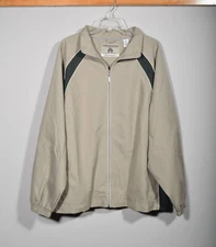 Weatherproof Performance Water Repellent Tan Green Windbreaker Jacket Sz XXL