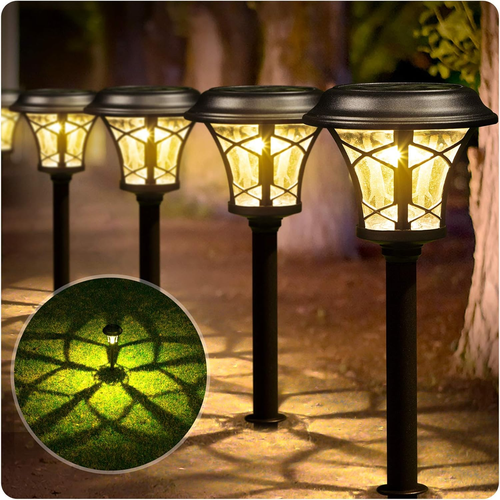 Solar Pathway Lights 8 Pack,Super Bright Landscape Lights Warm White for Outside