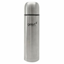 Image of Gelert Unisex 1 Litre Flask Outdoor Insulated Stainless Steel Polish
