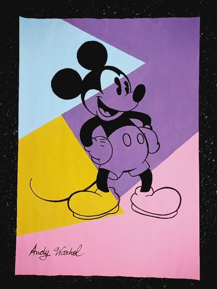 ANDY WARHOL (Handmade) Drawing on antique paper Signed and Sealed