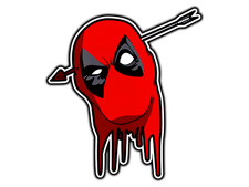 Deadpool Arrow In Head Comic Sticker Waterproof Vinyl Decal Die-Cut Car Laptop