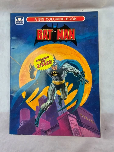 Vintage 1989 Golden Book BATMAN A Big Coloring Book Complete Uncolored New