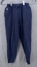 Polo Ralph Lauren Jogger Youth Medium 8/10 Navy Blue Fleece Sweatpants Tapered