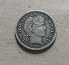 1900-S US 10 cents barber dime silver coin "Philippine Date"