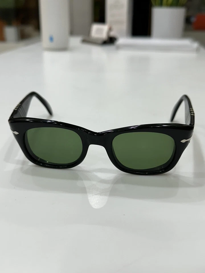 Rare 6201/46 Persol Ratti Vintage Sunglasses Green G15 Glass Lenses Italy 60s - Image 3 of 4