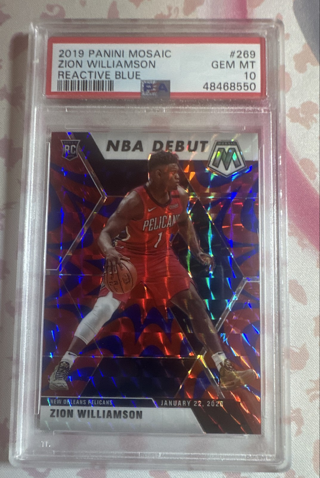 2019-20 Panini Mosaic - NBA Debut Zion Williamson #269 Reactive Blue Prizm (RC)
