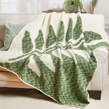 Herrschners Mirrored Leaves Throw Crochet Kit