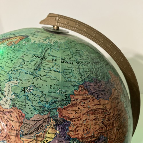VINTAGE REPLOGLE WORLD NATION SERIES 12” GLOBE LeROY M TOLMAN CHIEF CARTOGRAPHER - Picture 8 of 18