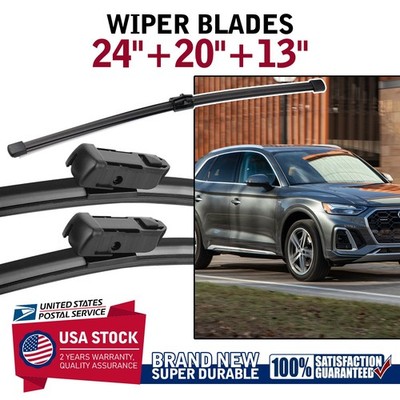 Top Lock 24''+20''+13'' Premium Bracketless Windshield Wiper Blades Set Front+Rear