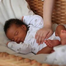 Realistic Reborn Baby Dolls Silicone Full Body Black Girl 18 Inch Reborn Toddler