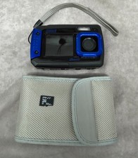 Coleman Duo2 Dual Screen Waterproof Digital Camera Blue 20MP Bundle 32GB Case