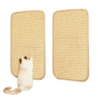 Kratzmatte Katze 2Er Set Sisal Kratzbrett Wandteppich 50X25Cm Beige