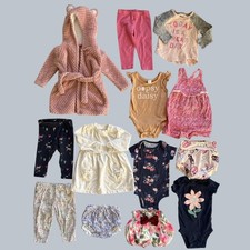 9 MONTHS GIRLS CLOTHES LOT 21 PIECES MIXED BRANDS CARTER  S, OSH KOSH B'GOSH