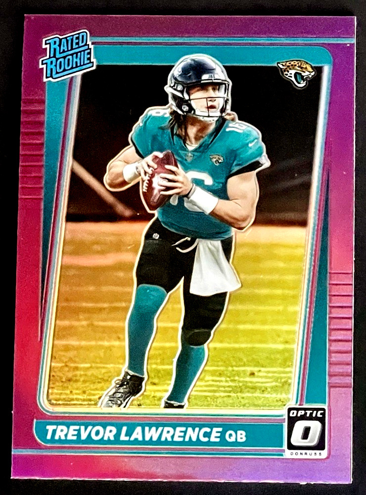 2021 Donruss Trevor Lawrence Rated Rookie Pink Prizm Optic Preview RC #P-251