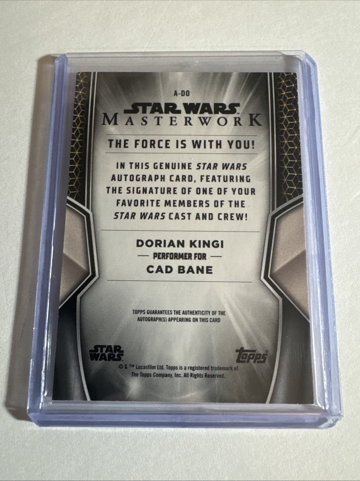 2025 Star Wars Masterwork - Cad Bane - On Card Auto - NM! - A-DO view 2