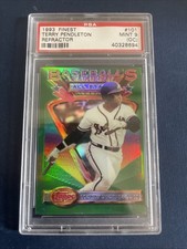 1993 TERRY PENDLETON Topps Finest Refractor #101 PSA 9 OC Mint