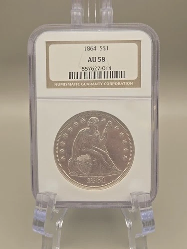 1864 Seated Liberty Dollar $1 NGC AU 58