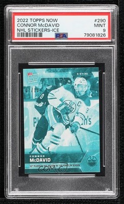 2022-23 Topps Now NHL Stickers Ice 7/10 Connor McDavid #290 PSA 9 MINT 0i7t