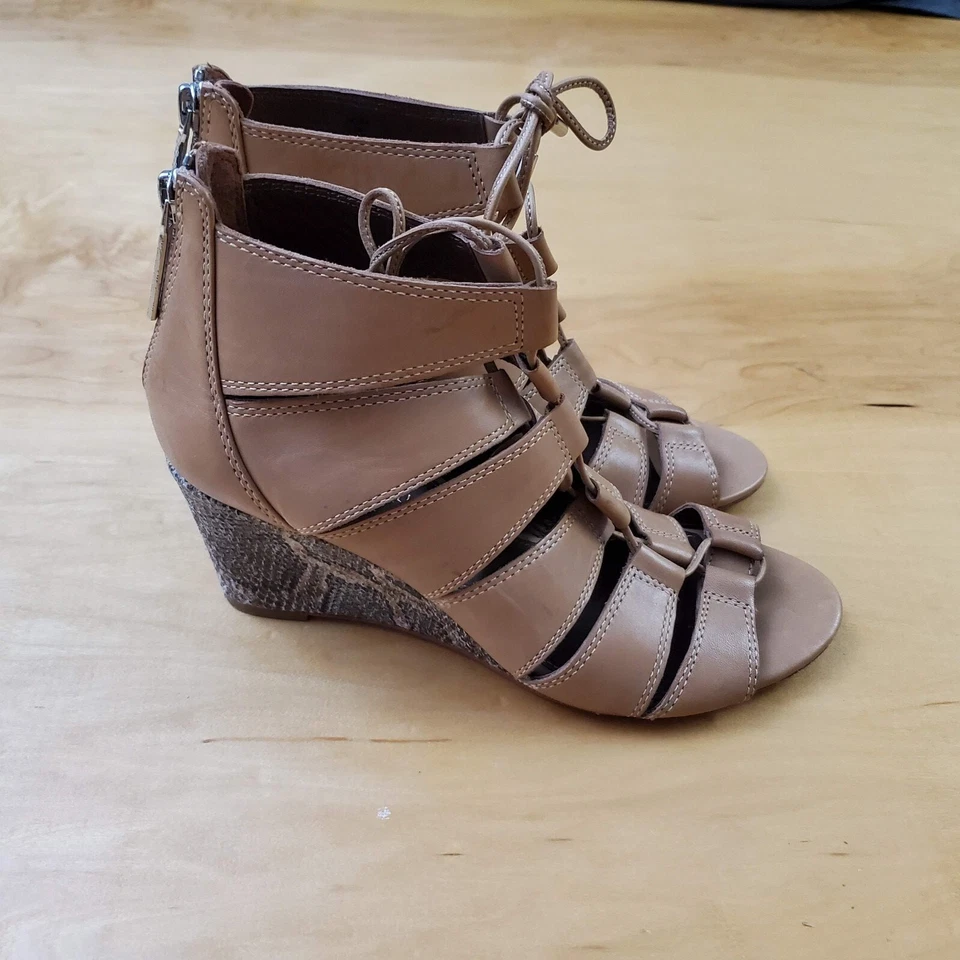 Donald J Pliner Mujer Talla 6 Botín Piel de Serpiente Cuña Tacones 2.5" Marrón JEISA Foto 3 de 4