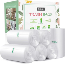 1 Gallon 330 Counts Strong Trash Bags Garbage Bags by , Bathroom Trash Can Bin L