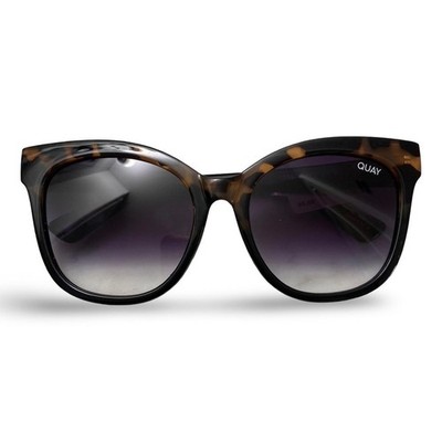 Quay Australia Tortoise Brown & Black Cat Eye Frame Gradient Lens Sunglasses NWT