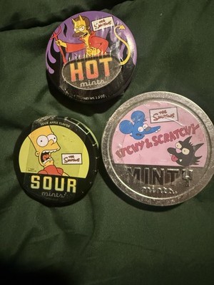 Lot of 3 The Simpsons Hot Mints, Sour Mints, & Minty Mints 2003  Unopened