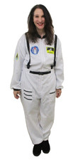Astronaut Jumpsuit Womens 2XL White Space Shuttle Patches Military Costume