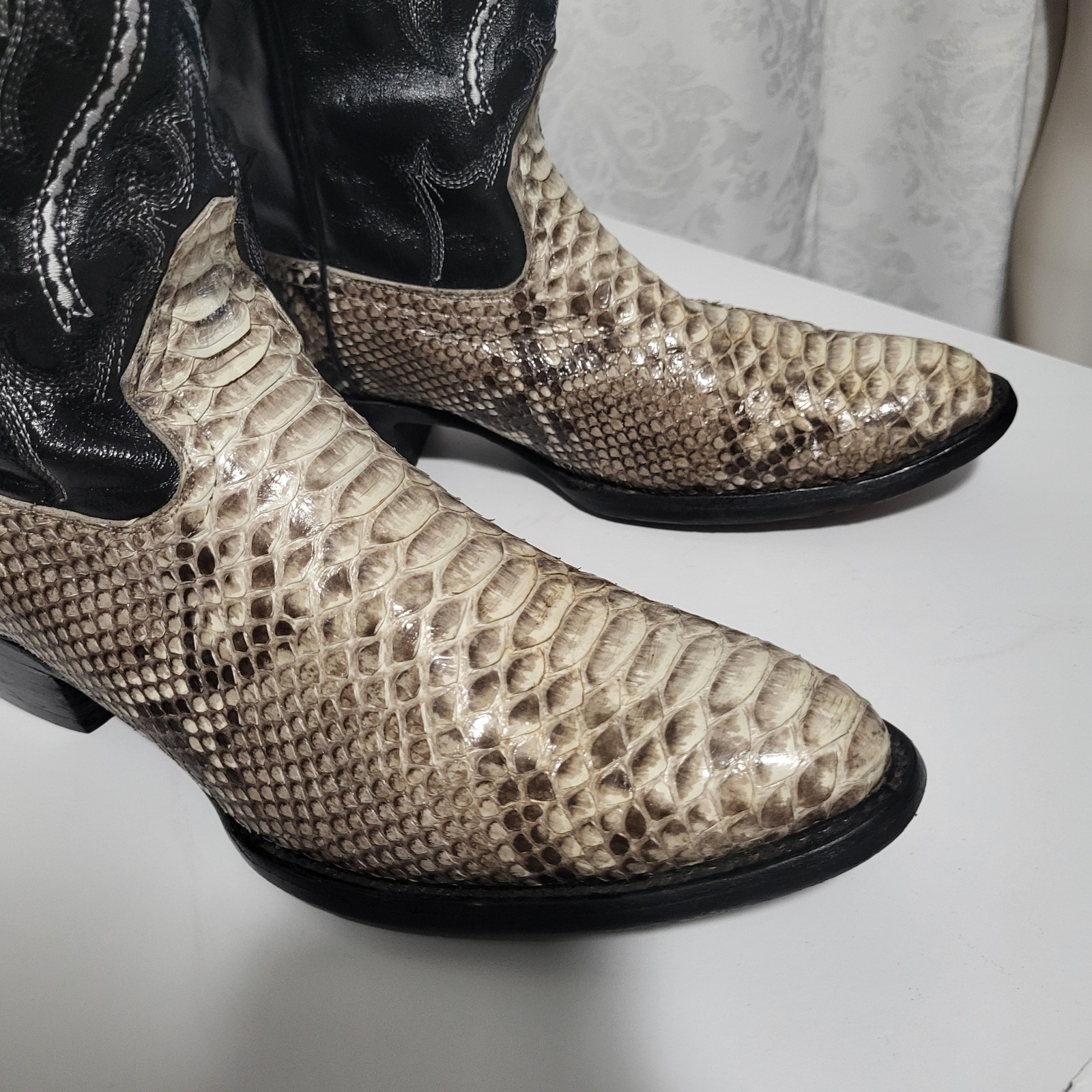 JB Dillon Reserve Python Men's Leather Western Co… - image 2