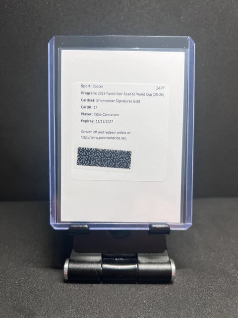 2025 PANINI NOIR WORLD CUP FABIO CANNAVARO SHOWRUNNER SIGNATURES GOLD AUTO /10