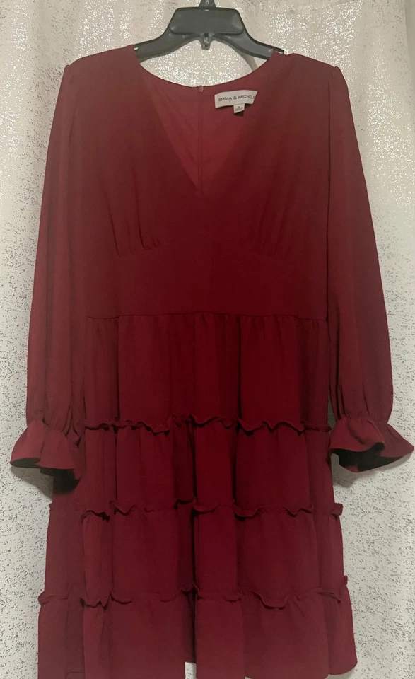 Vestido Emma & Michele talla 6, borgoña, vacaciones, genial con tacones o botas Foto 4 de 4