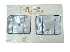 Vintage TIP TOE Silver Shoe Accents Women  s Shoe Clips 1950-1960 NOS C