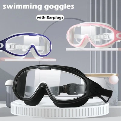 Adult Swimming Goggles HD Anti-Fog Waterproof Large Frame Men-Women Electroplate