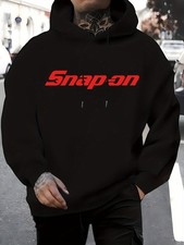 Men's Hoodie - Black with Red Snap-On Logo - Kangaroo Pocket  Adjustable Drawst
