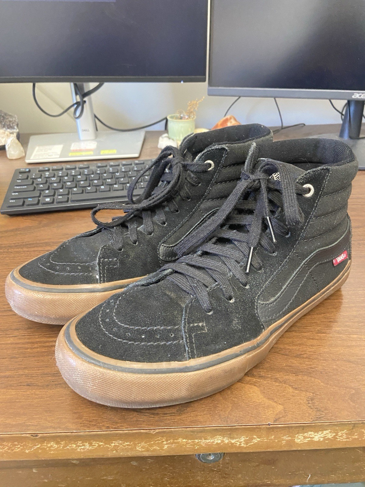 Vans SK8-Hi Classic High Top Sneakers Black/Black Canvas US Men’s 9 Skate Shoes