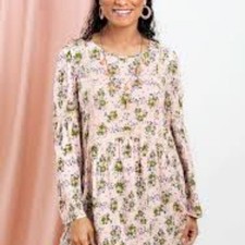 Matilda Janes Like A Lady Long Flare Sleeve Peasant Floral Pink Women 2XL Tunic