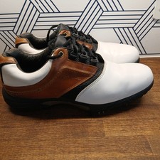 FootJoy Contour Series Size 10.5 M Saddle White Tan Soft Spikes Golf Shoes 54108