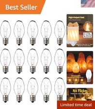 15W C7 Wax Warmer Bulbs - Warm White, Dimmable, 15-Pack for Scentsy Salt Lamps