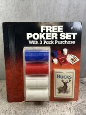 Vintage 1990 Bucks Playing Card And Poker Chip Set Game