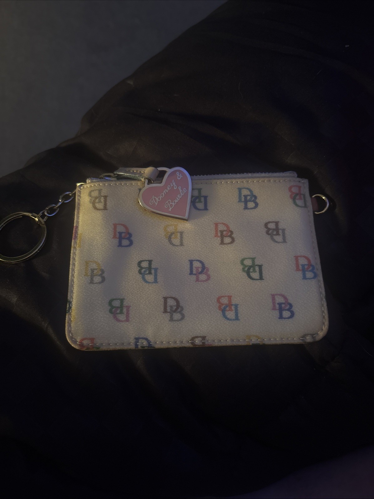 Vintage Y2K Dooney & Bourke Rainbow Monogram Wristlet Wallet Coated Canvas
