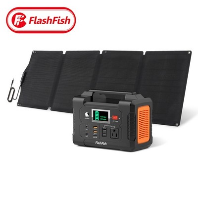 Flashfish E200 Portable Power Station 200W 151Wh with 60W Foldable Solar Panel
