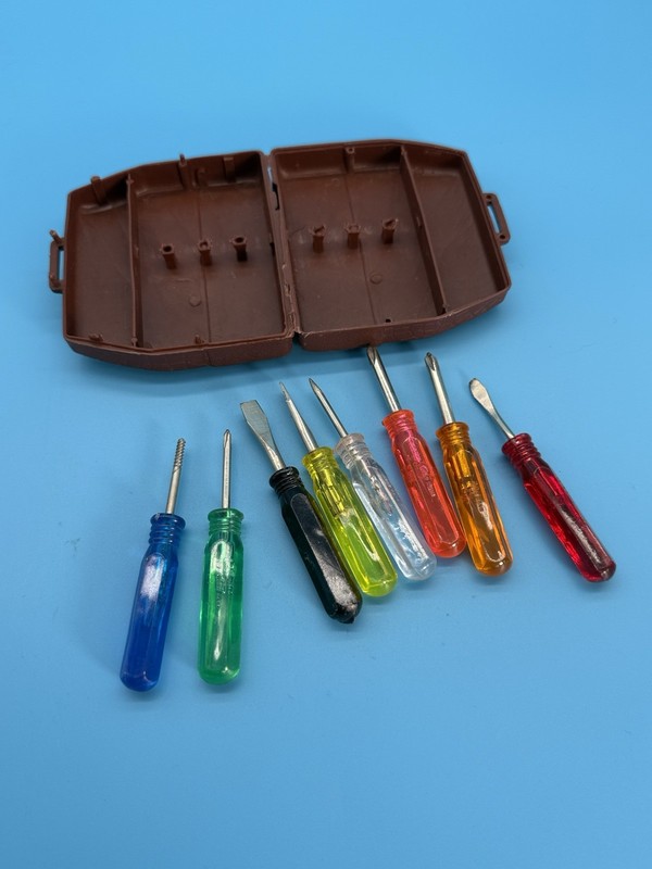 Vintage Hong Kong Mini Screwdriver Tool Set Doctor Bag Case 8 Pc!