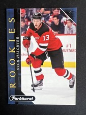 2017-18 Upper Deck Parkhurst Rookies Previews Blue Nico Hischier Rookie #PR-6 RC