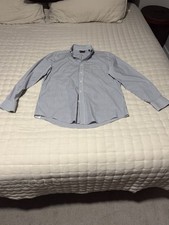 Polo Ralph Lauren Men's Blue And White Striped Button Down 16.5 34/35 Excellent