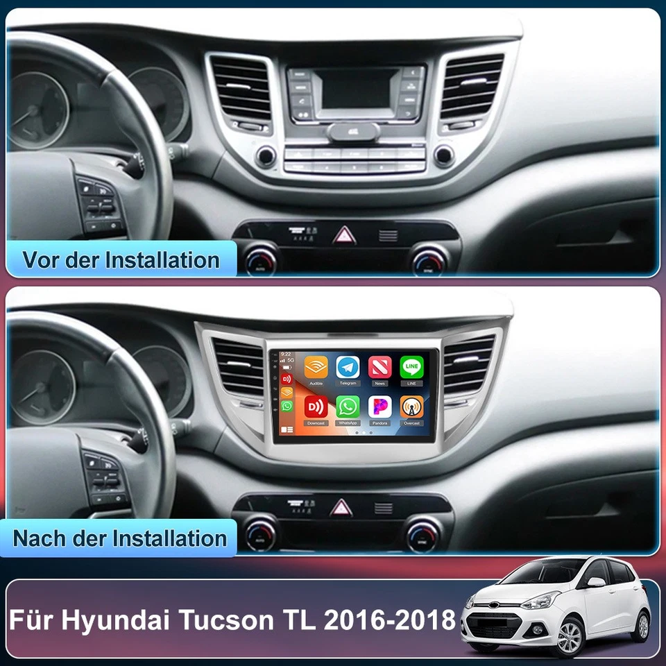 DAB+ 4+64G Android 15 CarPlay Autoradio GPS Navi Für Hyundai Tucson TL 2016-2018 - Bild 2 von 4